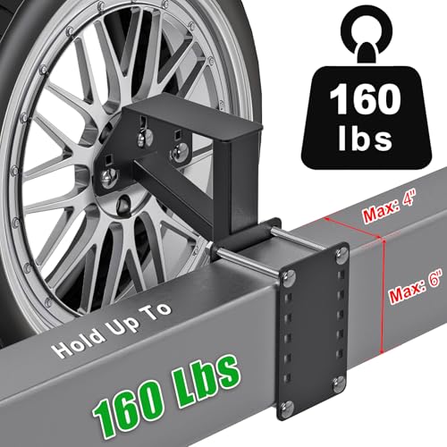 Lifeswell Heavy Duty Spare Tire Carrier Mount Bracket for Utility Trailer, RV, Camper & Boat – Fits 4/5/6 Lug Wheels with 4", 4.25", 4.5", 4.75", 5", 5.5" & 6" Bolt Patterns, Holds up to 160 lbs - Image 4