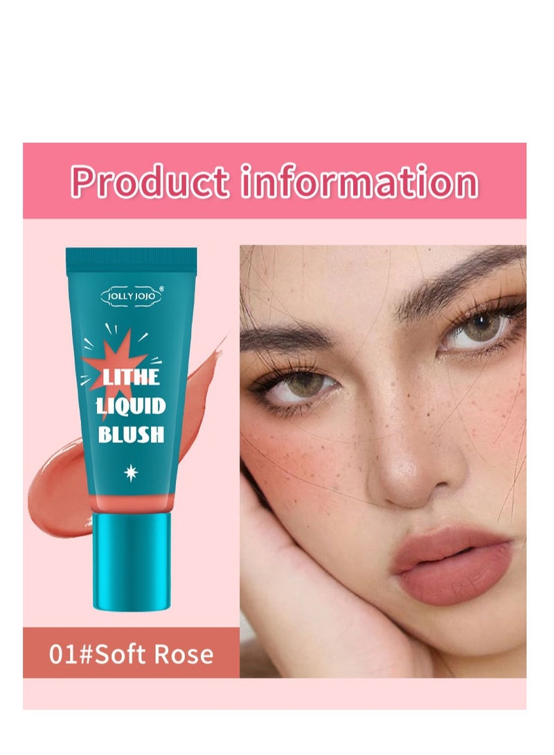 جولي جوجو أحمر خدود سائل 6 ألوان بلمسة نهائية غير لامعة، أحمر خدود جل كريمي يدوم طويلاً، لا يتلاشى، خفيف الوزن، يدوم طويلاً، أحمر خدود ناعم، 6 قطع - Image 5