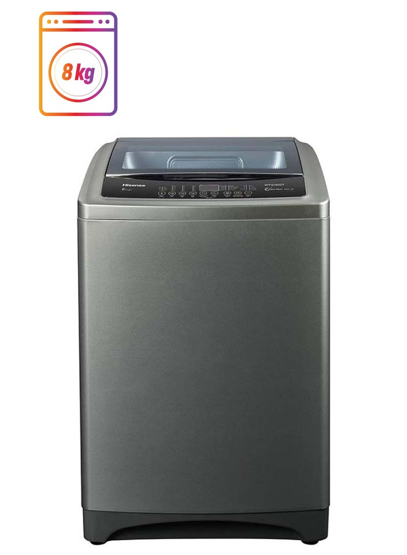Hisense 8 Kg Top Loading Washing Machine 220 W WTJA802T Grey - Image 1