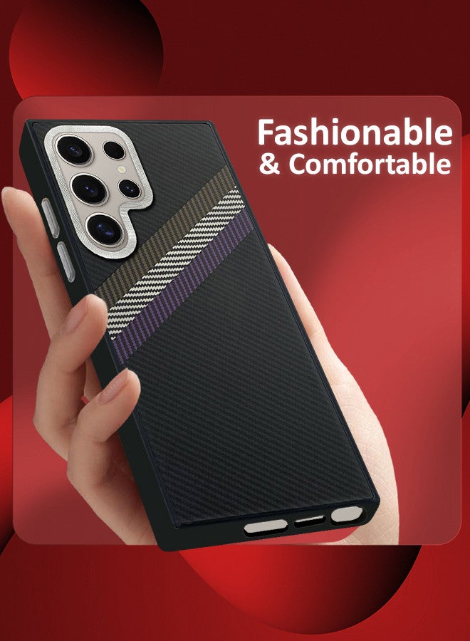 CATANES [for Samsung Galaxy S24 Ultra] 2 Packs Case Cover and Screen Protector Carbon Fiber Pattern Phone Case Slim Shockproof Back Cover - Image 4