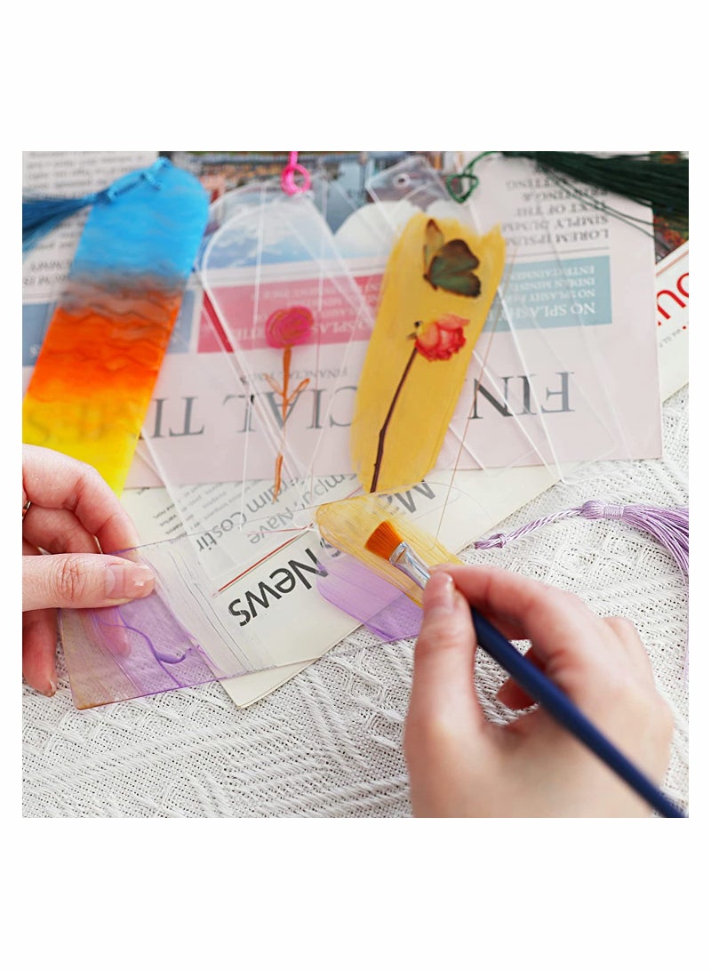 SOLARAE Acrylic Bookmarks Blanks Bulk, 30 Pieces Clear Bookmark Clear Plastic Set for DIY Projects and Present Tag (3 Shape of Bookmarks and 6 Color Tassels) - Image 3