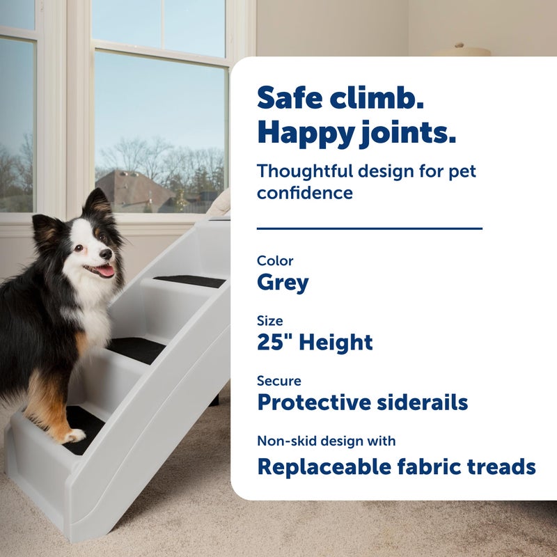 PetSafe CozyUp Folding Dog Stairs, Portable Indoor/Outdoor Pet Steps for Bed & Couch, Grey, 25 Inch - Image 4