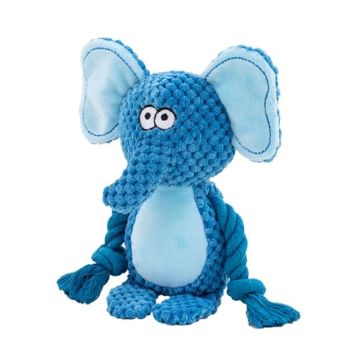 TONYFY Dog Toys Dog Squeaker Toys with Crinkle Paper Stuffed Animal Dog Plush Chewing Toy Cotton Rope Interactive Toys for Puppy Small Middle Dogs Blue Elephant - Image 1