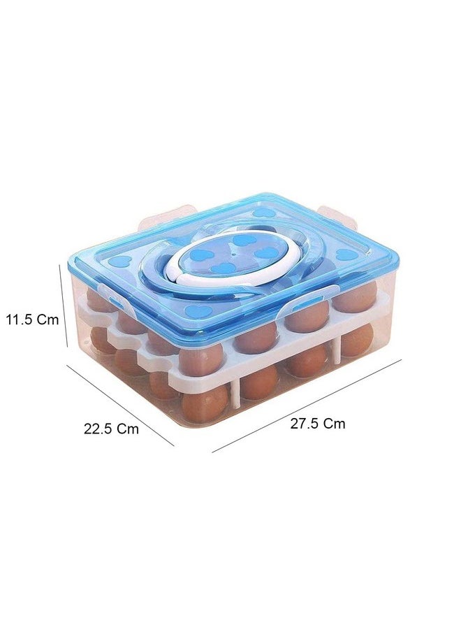 Styleys Plastic Double Layer 32 Grid Kitchen Fridge Egg Storage Container Storage Box With Lid For Refrigerator (Green_S11063, Square) - pzsku/ZA98FBF7AFE1E913DA90EZ/45/_/1736571280/7bf9975c-dfa6-4967-af5b-eeacdf0fe768