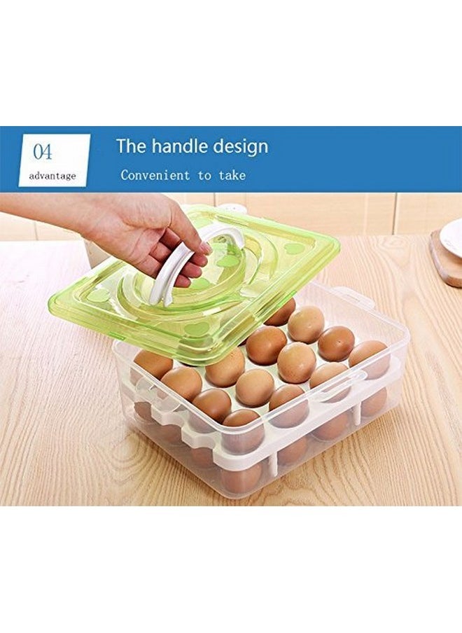 Styleys Plastic Double Layer 32 Grid Kitchen Fridge Egg Storage Container Storage Box With Lid For Refrigerator (Green_S11063, Square) - pzsku/ZA98FBF7AFE1E913DA90EZ/45/_/1736571293/3f500927-4426-4391-b0e5-865897150106