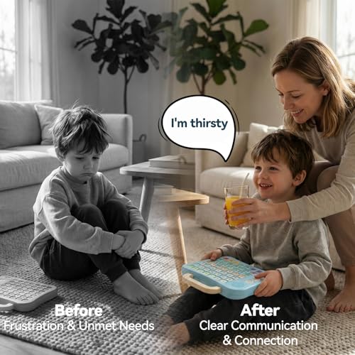 HuLiPaLi AAC Device for Autism Speech Therapy Nonverbal Kids 2in1 Portable Desktop Communication Tool with BoyGirl Voices 42 Preset Buttons 7 Recordable Buttons Adjustable Volume - Image 3