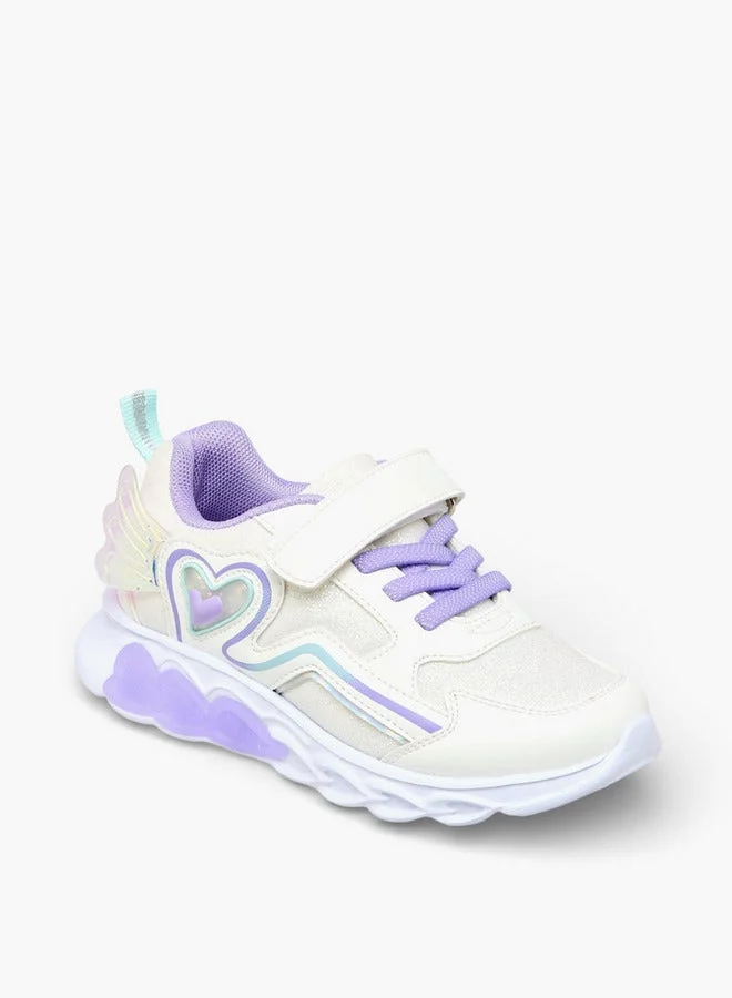 Flora Bella By Shoexpress Girls Light-Up Hook And Loop Ankle Sneakers