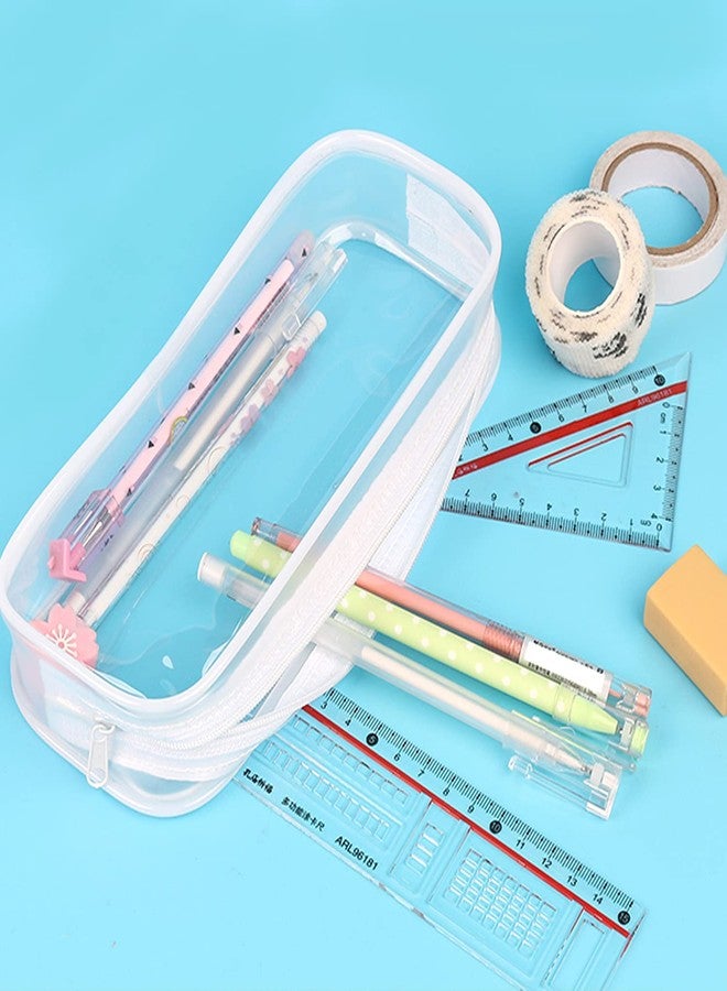 Odowalker 20 Pcs PVC Pencil Bag Clear Pencil Case with Zipper Bulk Big Capacity Makeup Pouch Clear Travel Toiletry Bag for School Office Stationery and Travel - Image 4