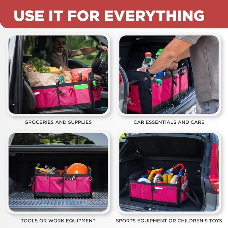 TRUNKCRATEPRO Multi Compartments Collapsible Portable Trunk Organizer for Auto, SUV, Truck, Minivan - Image 5