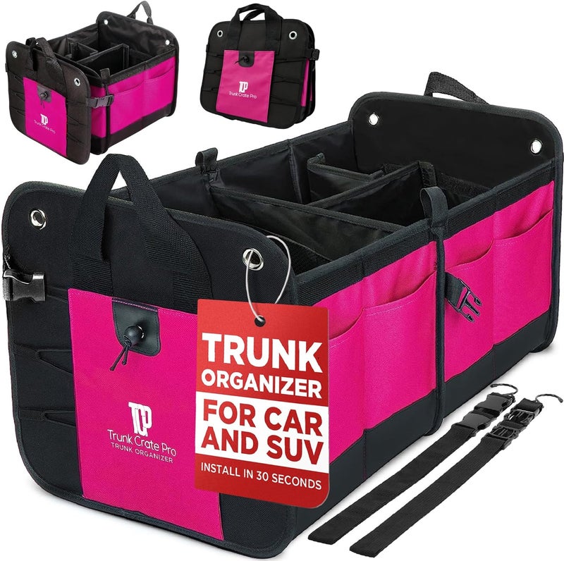 TRUNKCRATEPRO Multi Compartments Collapsible Portable Trunk Organizer for Auto, SUV, Truck, Minivan - Image 1