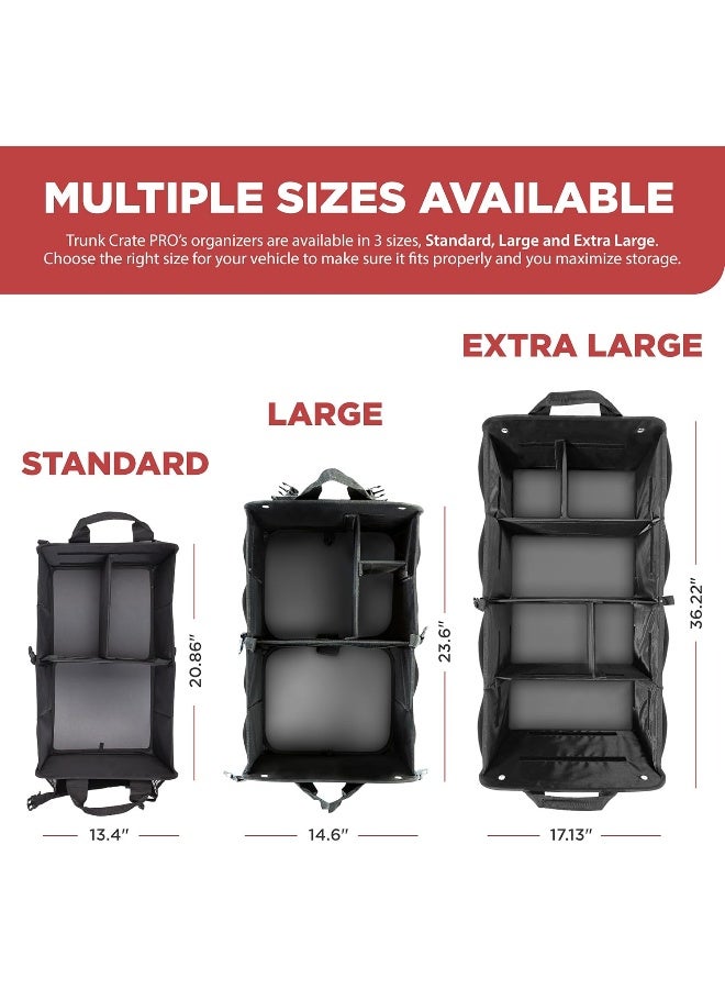 TRUNKCRATEPRO Multi Compartments Collapsible Portable Trunk Organizer for Auto, SUV, Truck, Minivan - Image 3