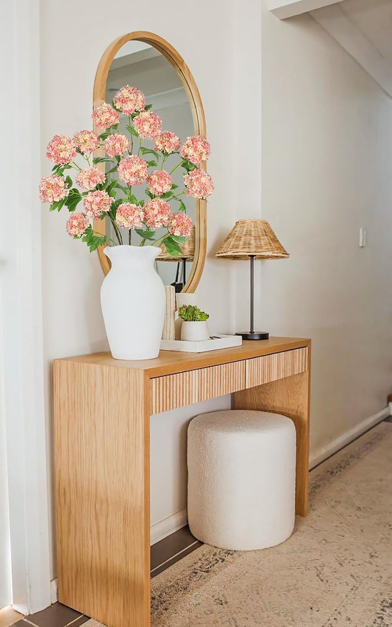 Villa Como 18 Flower Heads Hydrangea Artificial Flowers, 37.4" Faux Hydrangea Flowers Long Branches, Fake Silk Flowers Hydrangea Sprays for Vase Bouquet Office Family Party Living Room Table Decoration, Orange - Image 5