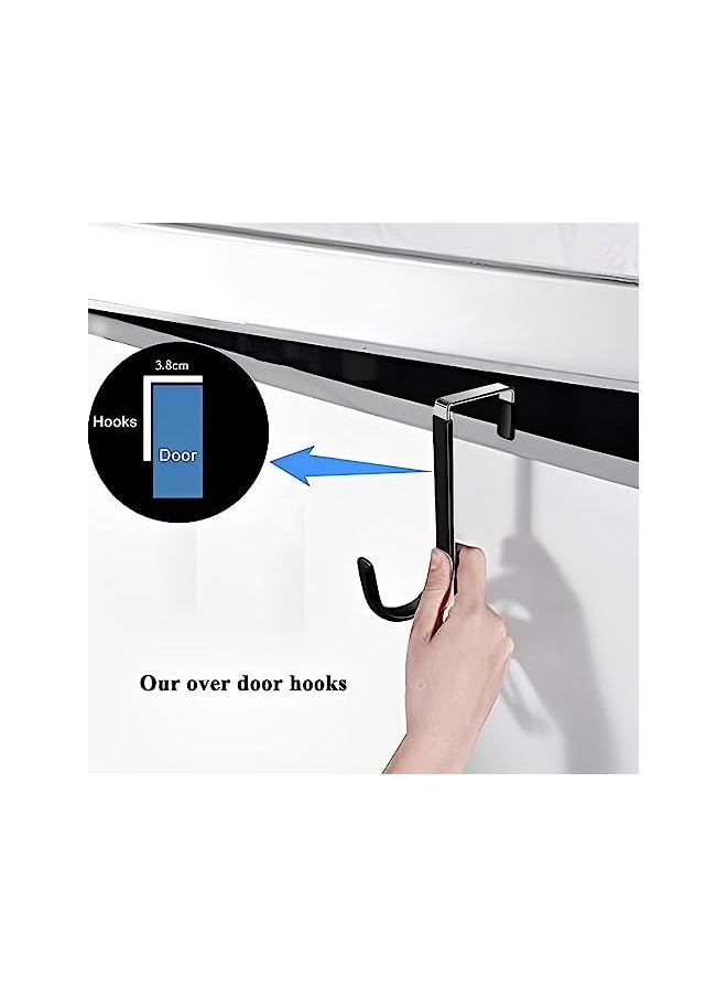 PROMASS promass 6Pcs Over the Door Hooks, Door Hangers Hooks with Rubber Prevent Scratches, Heavy Duty Organizer Hooks for Living Room, Bathroom, Bedroom, Kitchen, Hanging Clothes, Towels, Coats(Black)  - Image 3