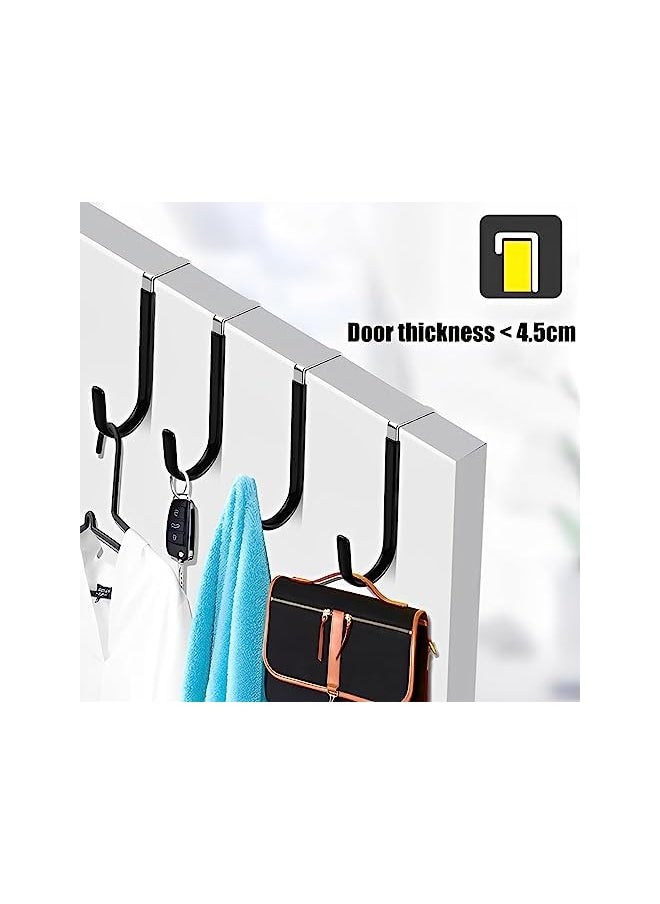 PROMASS promass 6Pcs Over the Door Hooks, Door Hangers Hooks with Rubber Prevent Scratches, Heavy Duty Organizer Hooks for Living Room, Bathroom, Bedroom, Kitchen, Hanging Clothes, Towels, Coats(Black)  - Image 2