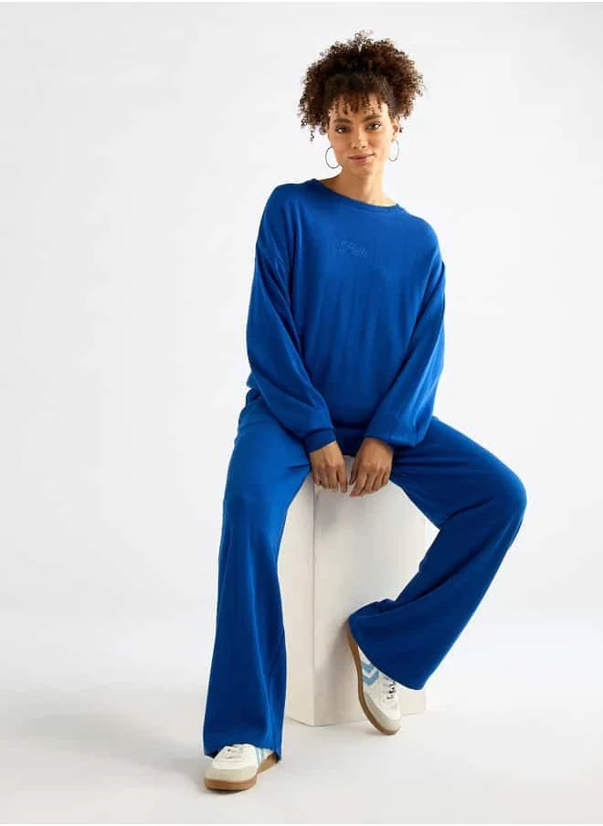 FAV Textured Long Sleeves T-shirt and Pants Set