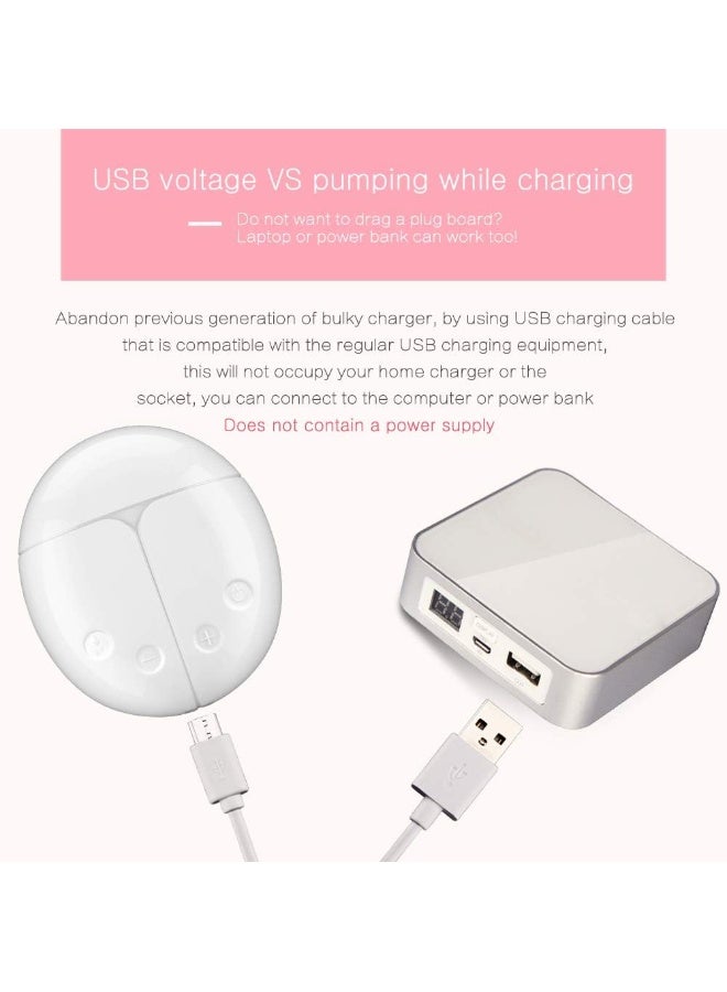 مضخة ثدي كهربائية MKIU، مضخة ثدي يدوية ثنائية السيليكون مع شحن USB، 2 وضعيات قابلة للتعديل و 4 مستويات شفط للمضخة لرضاعة الأم - Image 3