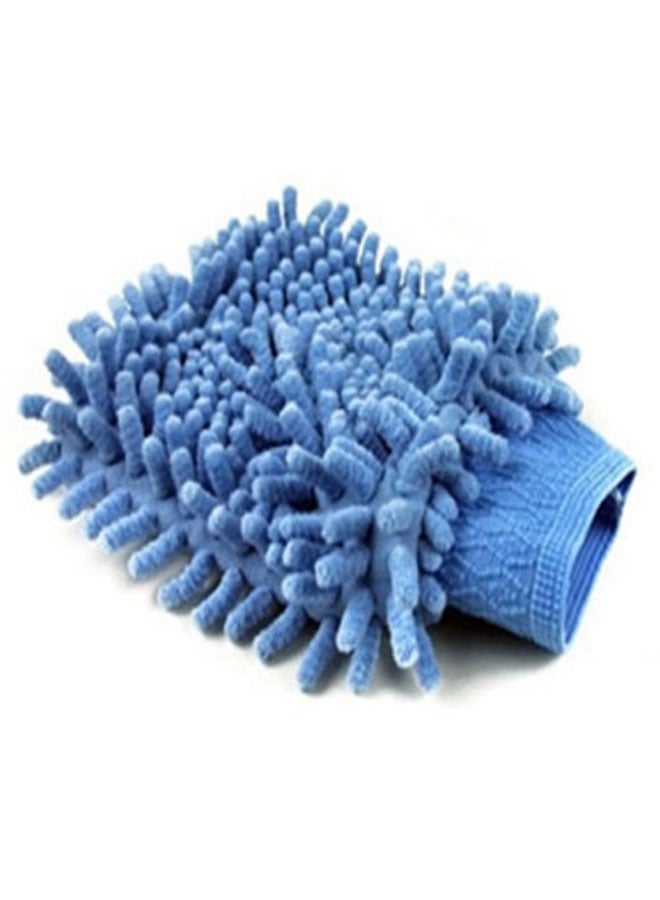 Microfiber car wash gloves, pack of 2, blue  - Image 1
