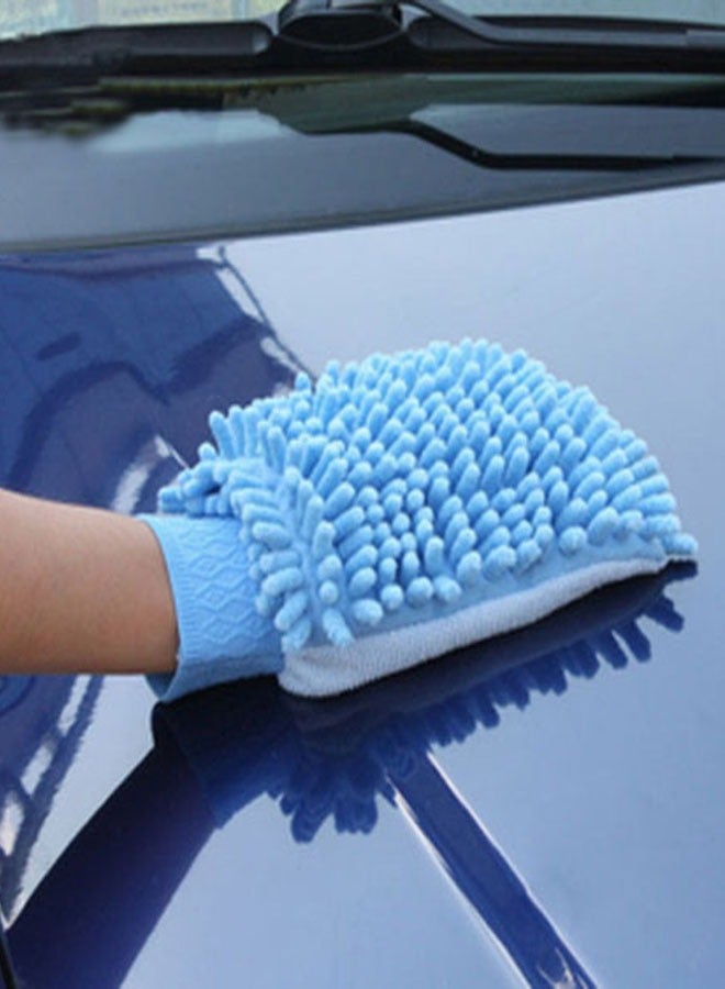 Microfiber car wash gloves, pack of 2, blue  - Image 2