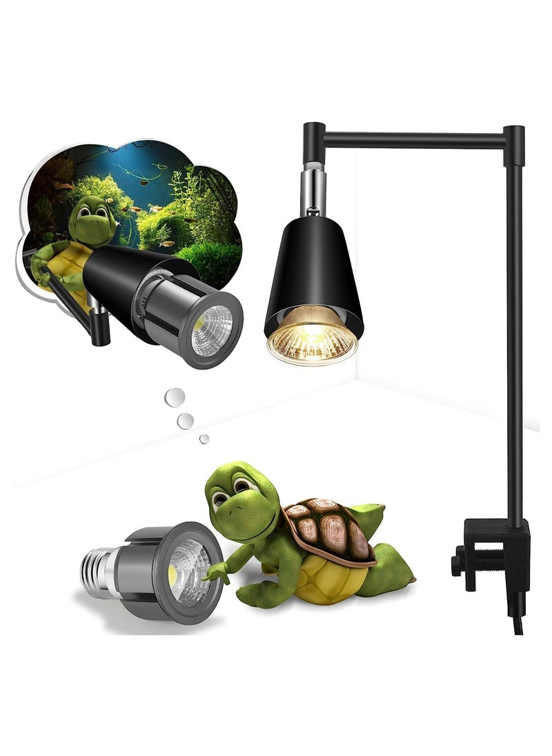 Fischuel Flexible Heating Lamp UVB Lamp with Clamp Fixtures, Reptile and Aquarium, Terrarium and Vivarium Basking Lamps and Spotlight, Comes with 3 Bulbs - Image 1
