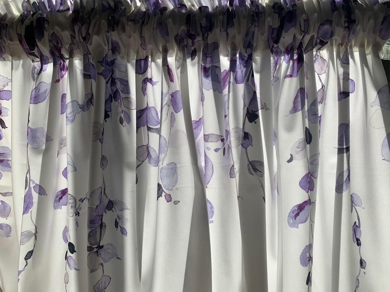 debraleye Watercolor Purple Leaves Window Valance for Bedroom Living Room, Lavender Leaf Vine Plant Curtains Valanes for Windows, 3" Rod Pocket Window Treatment for Home Decorations, 54 x 18 Inch, 1 Panel - Image 3