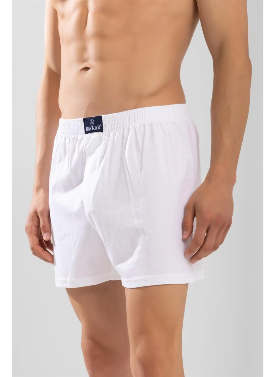 Baykar Men's Cotton Plain Boxer 1119 White