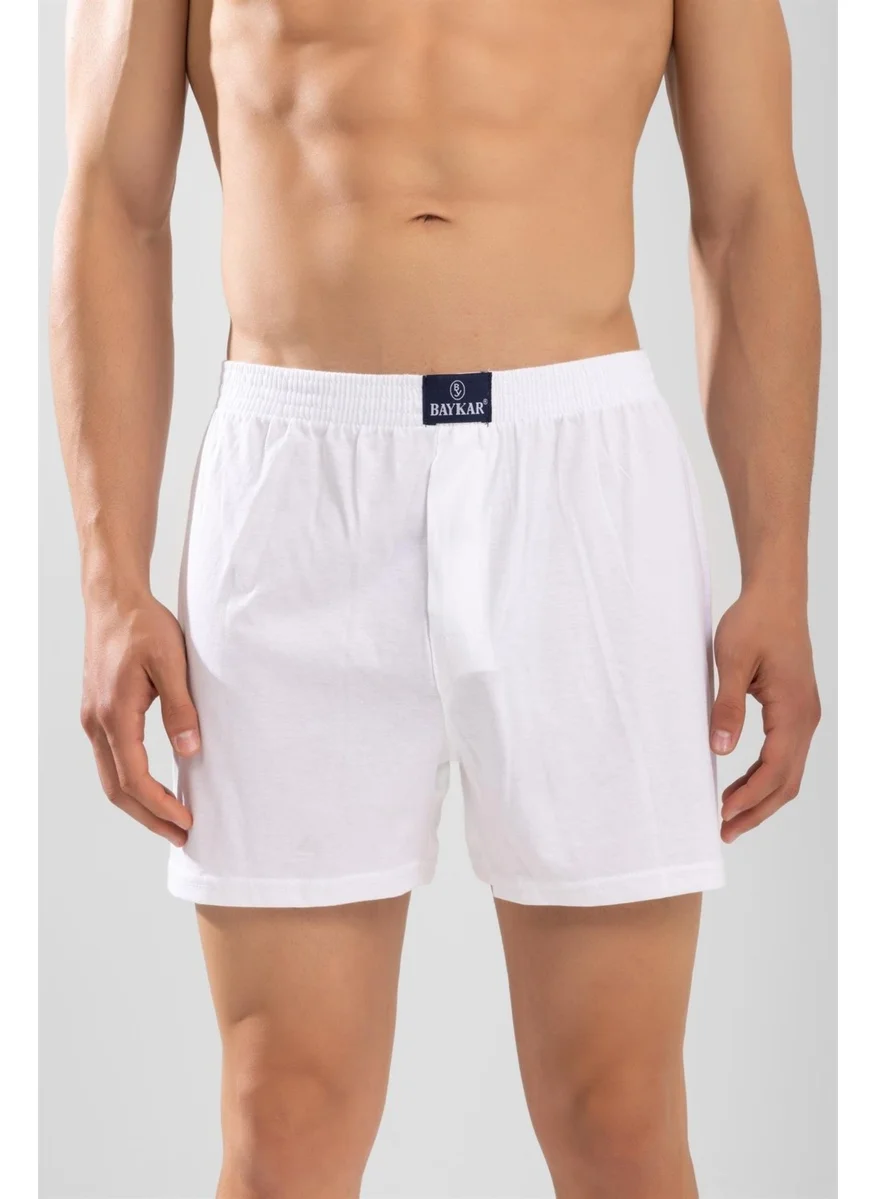 Baykar Men's Cotton Plain Boxer 1119 White
