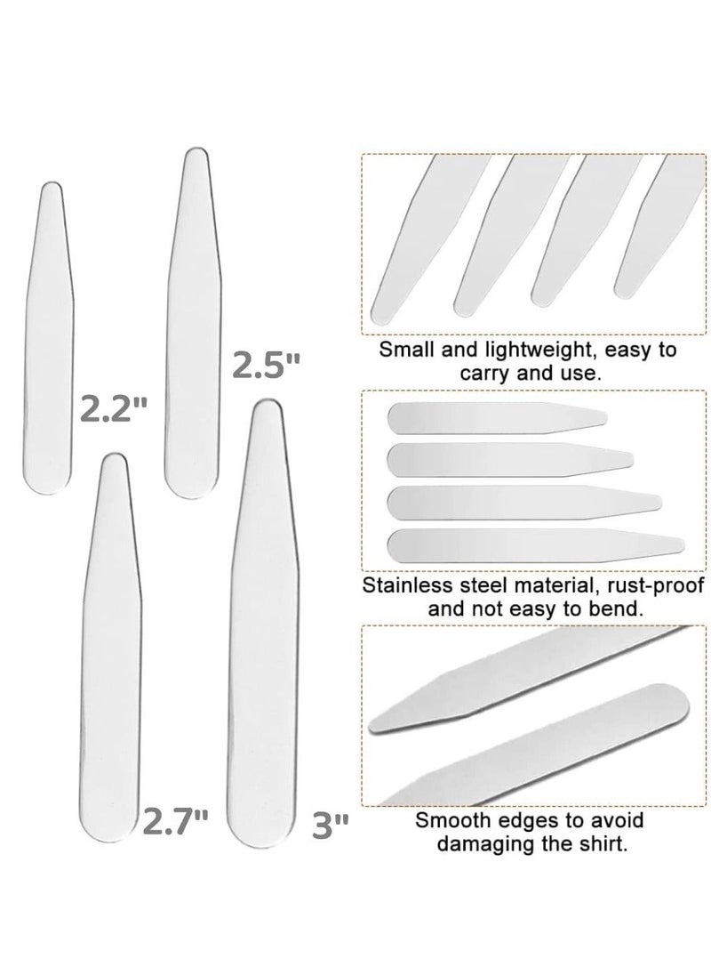 Generic - Collar Stays for Mens Dress Shirts, 8 Pieces Stainless Steel Collar Stays Metal Collar Stiffeners for Shirts Collars Support Stays Shirt Collar Stiffeners Metallic Collar Stays for Men Women (4 Sizes) - Image 1