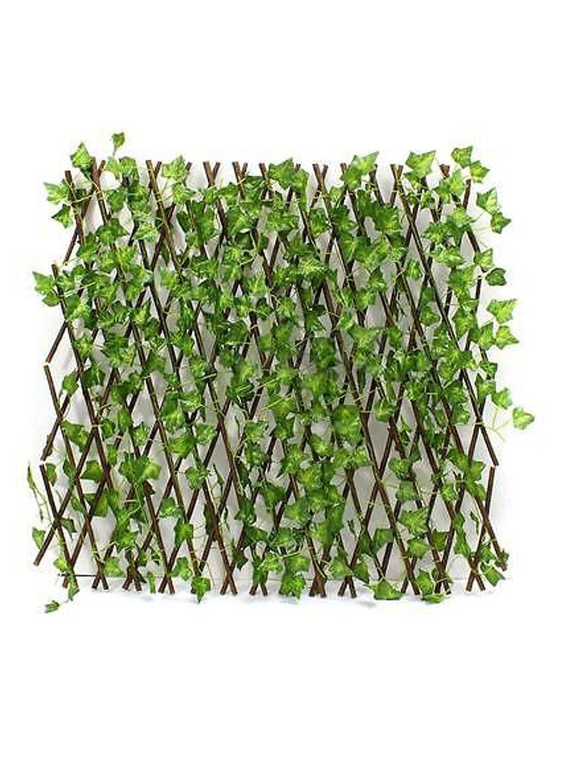 HOME TASTE Expandable Bamboo Garden Fence with Artificial Ivy Leaves – Wooden Trellis Privacy Fence with Realistic Greenery for Home, Garden, and Wall Decoration – Premium Quality, Charming Outdoor  - Image 1