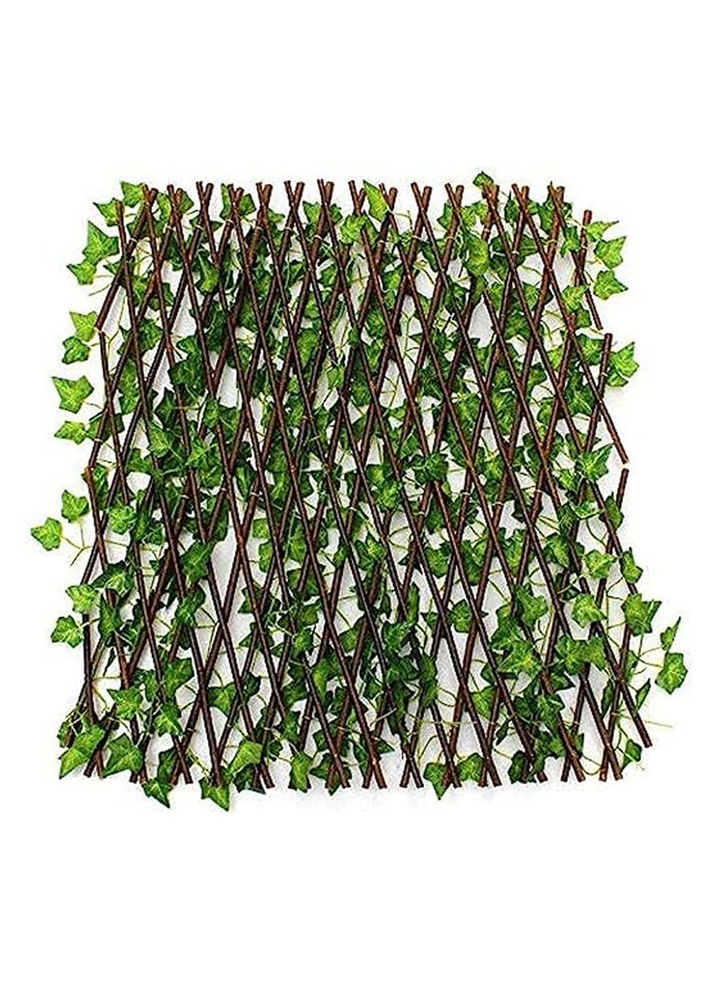 HOME TASTE Expandable Bamboo Garden Fence with Artificial Ivy Leaves – Wooden Trellis Privacy Fence with Realistic Greenery for Home, Garden, and Wall Decoration – Premium Quality, Charming Outdoor  - Image 3