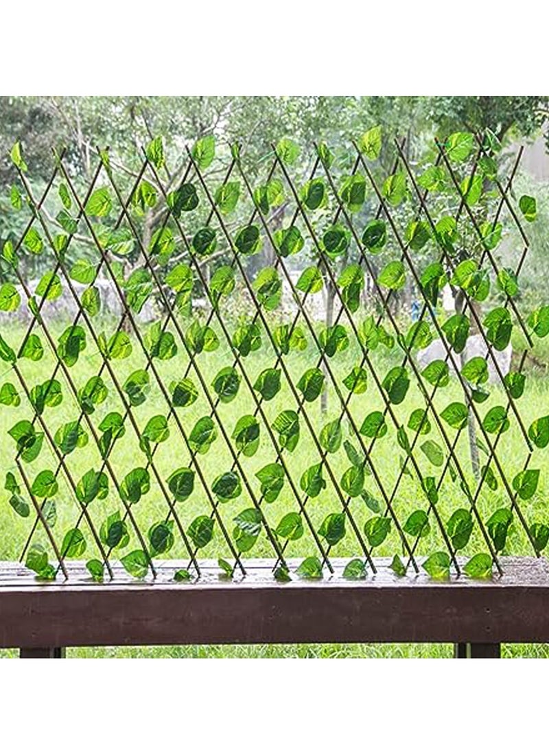 HOME TASTE Expandable Bamboo Garden Fence with Artificial Ivy Leaves – Wooden Trellis Privacy Fence with Realistic Greenery for Home, Garden, and Wall Decoration – Premium Quality, Charming Outdoor  - Image 4