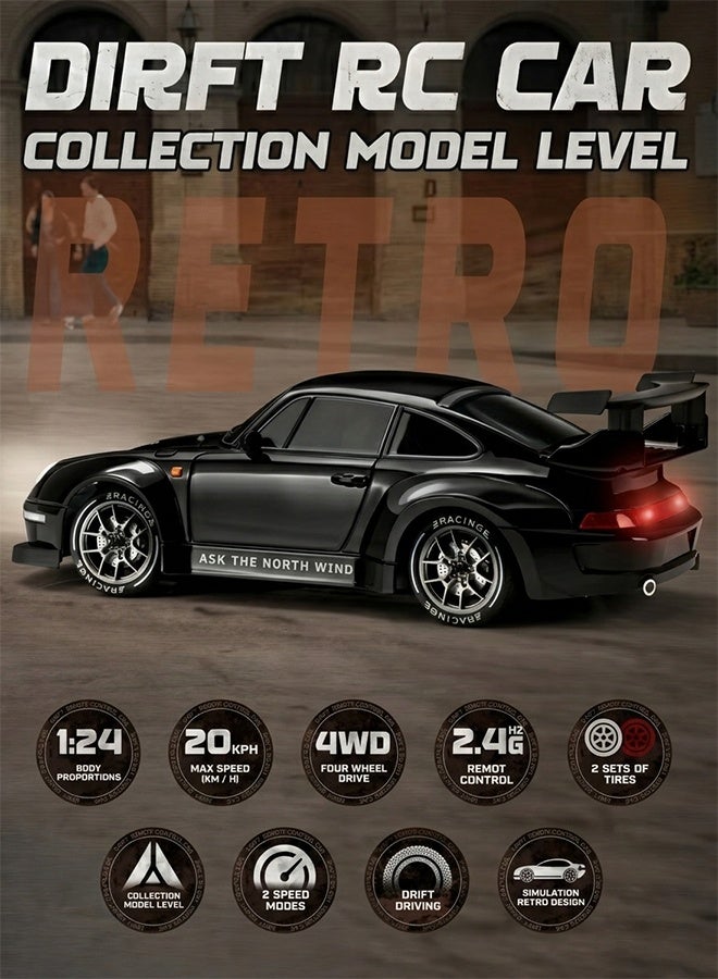 Samira Drift RC Car 1:24 Scale – 4WD High-Speed Remote Control Racing Car with Flashing Lights, Dual Tires, USB Charging,Racing Car Toys for Boys Girls Kids Adults - Image 3