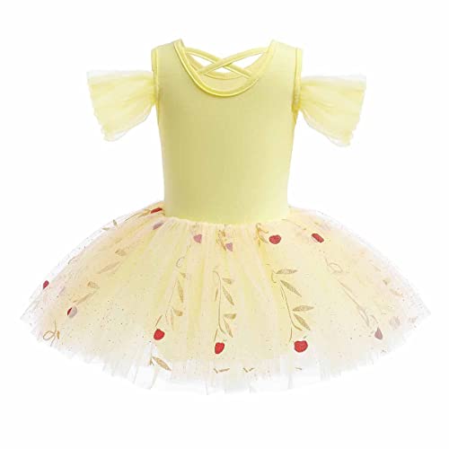 CinheyU Halloween Costumes Belle Princess Ballerina Tutu Dress for Baby Girls Birthday Christmas Fancy Party Outfits 12-18M - Image 2