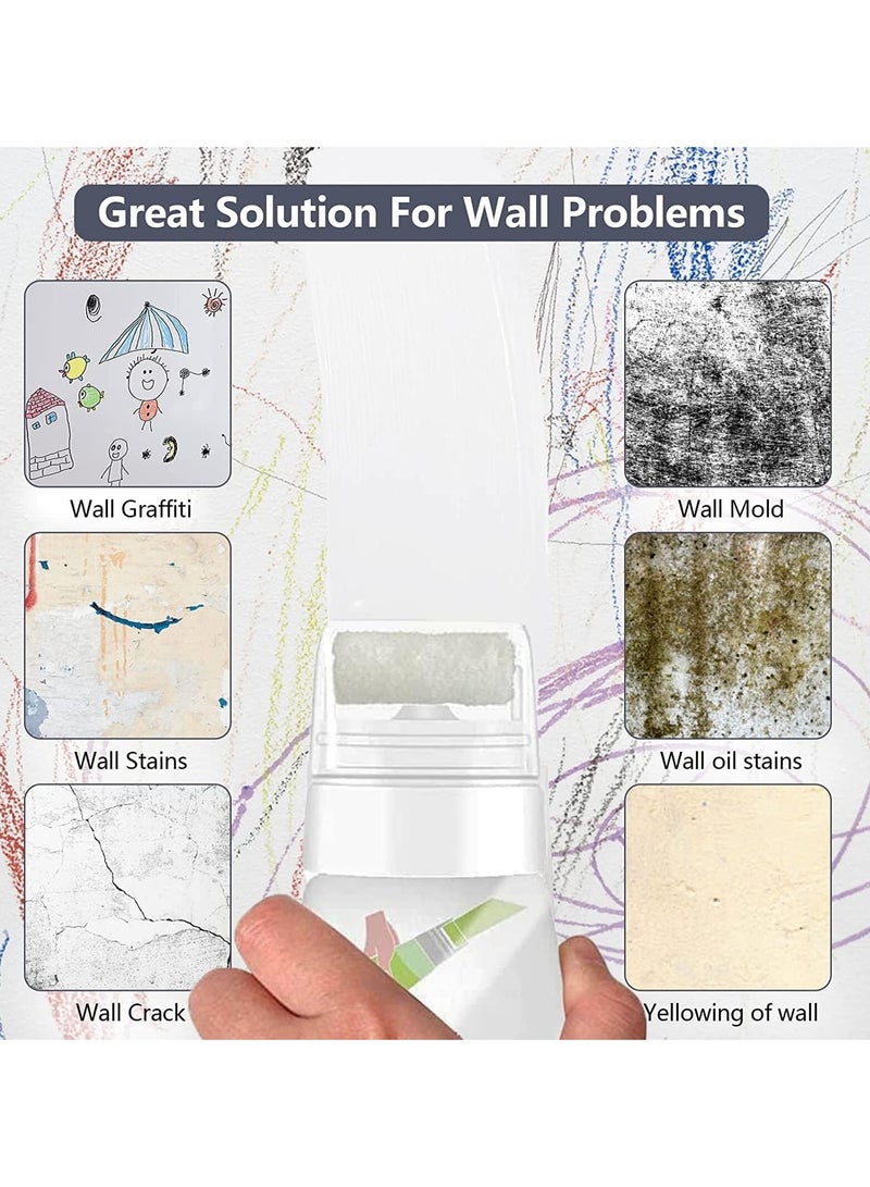 DubaiGallery فرشاة أسطوانية صغيرة 100 جرام طلاء لاتكس للحوائط عامل إصلاح للحوائط كريم إصلاح للحوائط مع طلاء خدش مهم مقاوم للعفن سريع الجفاف - Image 3