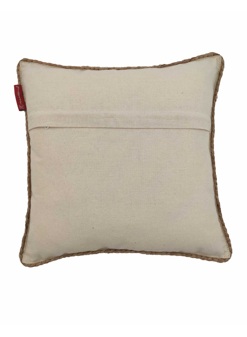 Ramsha Natural Jute Decorative Farmhouse Cushion Cover for Couch, Sofa, and Floor - CS 032 (45x45cm)  - Image 3