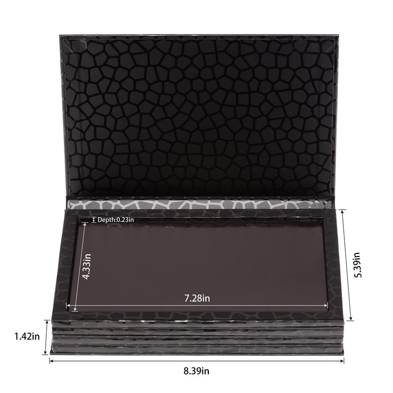 Allwon 4-Layer Book Shaped Magnetic Palette Large Empty Makeup Palette Storage Box for Eyeshadow Lipstick Blush Powder (Black) - Image 3