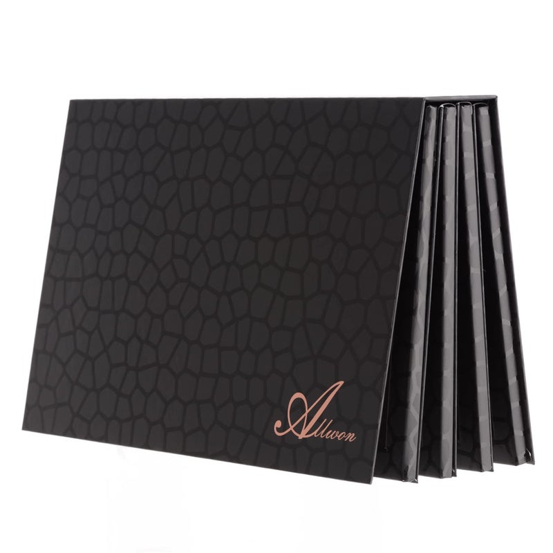 Allwon 4-Layer Book Shaped Magnetic Palette Large Empty Makeup Palette Storage Box for Eyeshadow Lipstick Blush Powder (Black) - Image 1