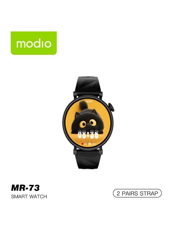 modio MR-73 Kids Smart Watch with Bluetooth Calling, Built-in Games, Fitness & Sleep Tracker, Dual Adjustable Straps, Splash-Resistant HD Display, Fun & Safe for Children - Image 2