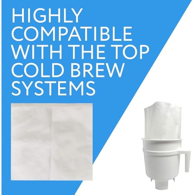 IMPRESA Cold Brew Paper Filter Bags Compatible Replacement For ToddyR   Oxo Brew Home Cold Brew System Filter Bag 1125 X 13 Quick Drain For Coffee 100 Pcs - Image 2