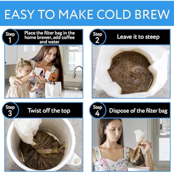 IMPRESA Cold Brew Paper Filter Bags Compatible Replacement For ToddyR   Oxo Brew Home Cold Brew System Filter Bag 1125 X 13 Quick Drain For Coffee 100 Pcs - Image 3