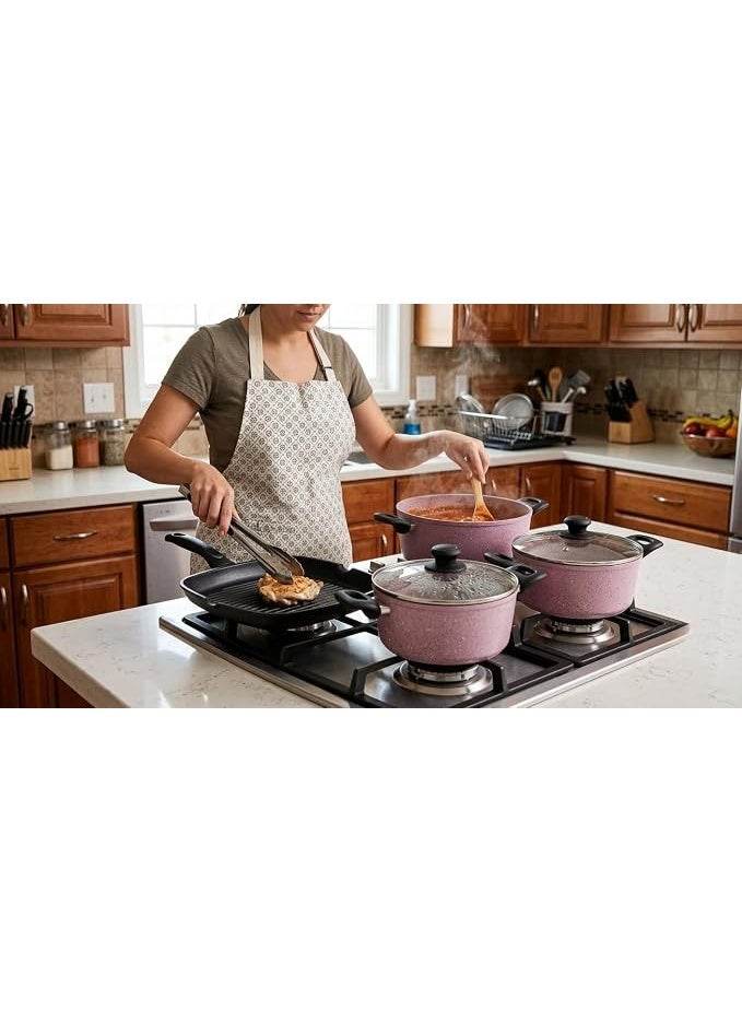 9-piece multi-size cookware set with a large frying pan – a complete set for everyday cooking and preparing family meals - Image 2