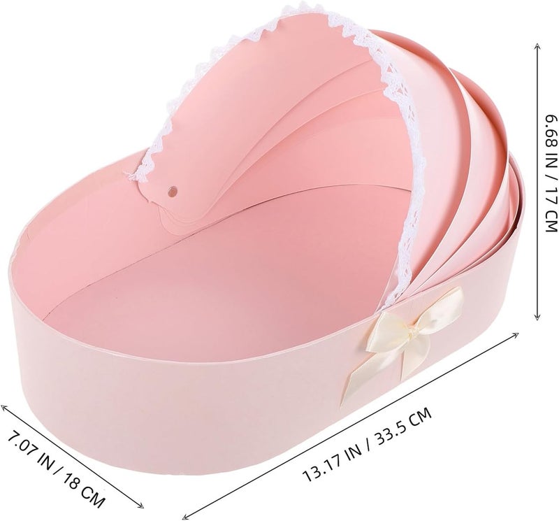 TOPPERFUN Floral Cradle Flower Packaging Box for Shower with Pink Box and Fresh Flower Wrapping Suitable for Newborn Celebration and Birthday - Image 2