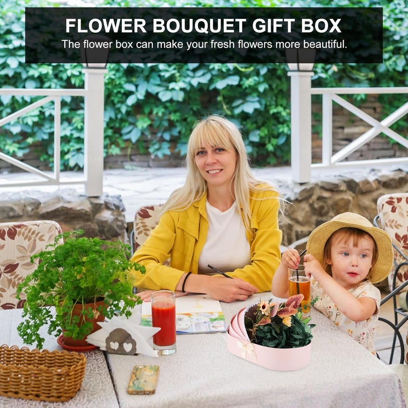 TOPPERFUN Floral Cradle Flower Packaging Box for Shower with Pink Box and Fresh Flower Wrapping Suitable for Newborn Celebration and Birthday - Image 3