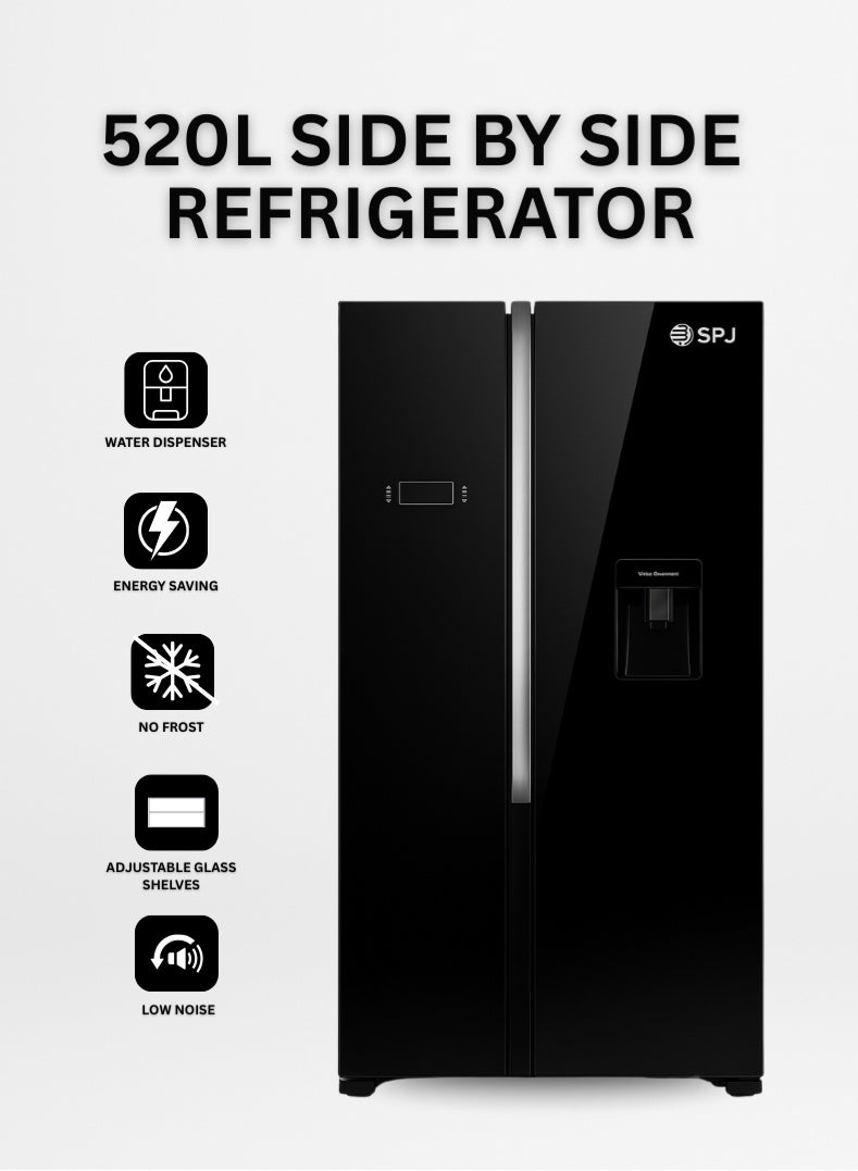 SPJ 529 Litres Side by Side Refrigerator with Water Dispenser – Model RF-BLT699C | No Frost Cooling, Large Capacity, Premium Design - Image 1