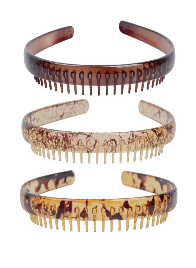 Teppylony 3 Pcs Resin Teeth Comb Headband Plastic Hard Hairband Fashion Women Headdress Hair Accessories - Image 1