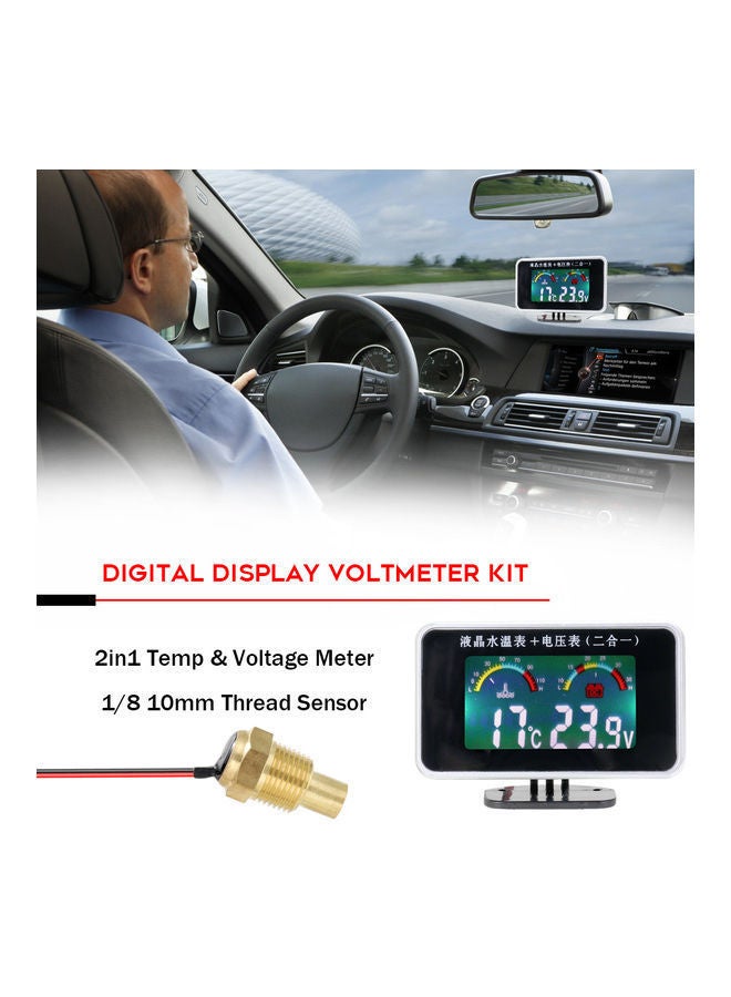 NIBEMINENT Car LCD Digital Display Water Temperature Meter Thermometer Voltmeter Gauge - Image 4