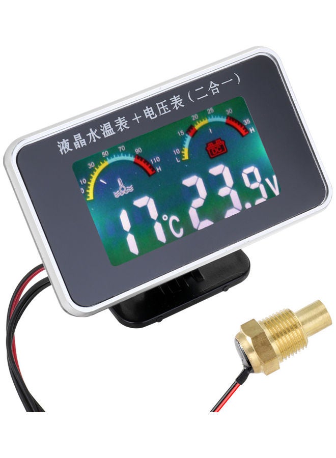 NIBEMINENT Car LCD Digital Display Water Temperature Meter Thermometer Voltmeter Gauge - Image 2