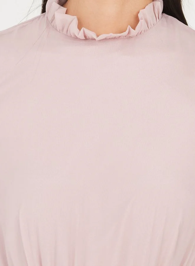 Styli High Neck Tiered Maxi Dress