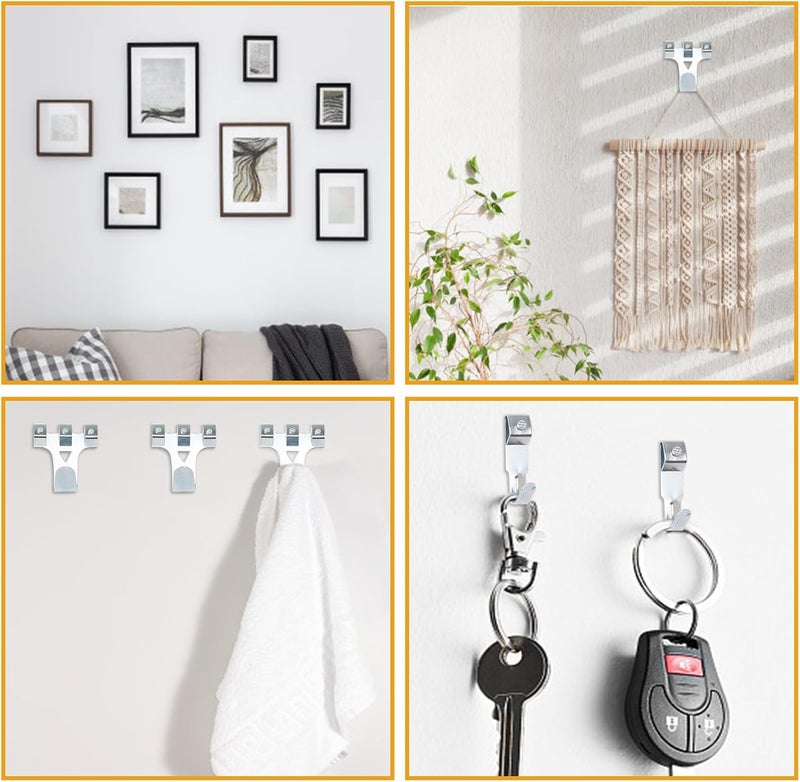 KURUI Picture Hanging Kit for Wall Decor, Frame, Painting, Art, Photo, 385Pcs Picture Hangers with Heavy Duty Hooks, Sawtooth, Hardware Nails, Wall Hangers for Bedroom Office Classroom (Silver) - Image 5