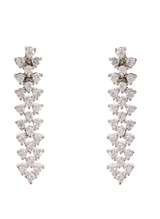 ISHIN Silver-Toned Classic Drop Earrings  - Image 2