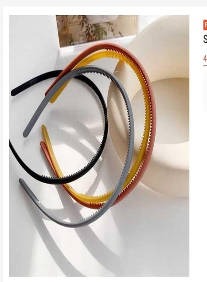 صن بيرد أطواق شعر بلاستيكية عريضة من صن بيرد مزودة بأسنان، طوق شعر بلاستيكي صلب عادي، طوق شعر غير قابل للانزلاق، حلقات ربط شعر للنساء والفتيات، إكسسوارات شعر يمكنك صنعها بنفسك (عبوة من 12 قطعة، طوق شعر غير لامع) - Image 3